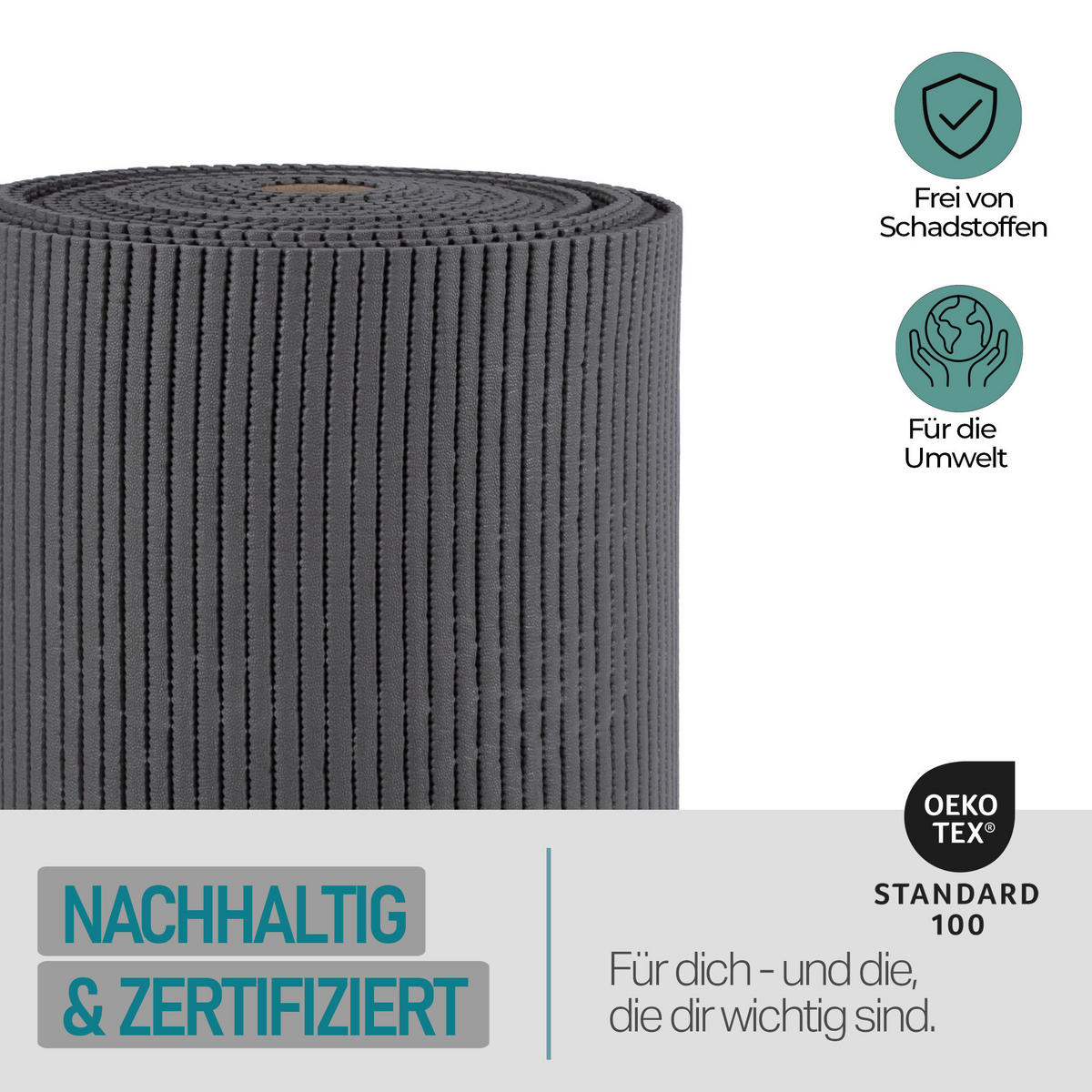 SCHUTZUNTERLAGE Weichschaum auf Rolle 0,65x15 m Anthrazit - Anthrazit, Kunststoff (65/1500cm) - Bestlivings