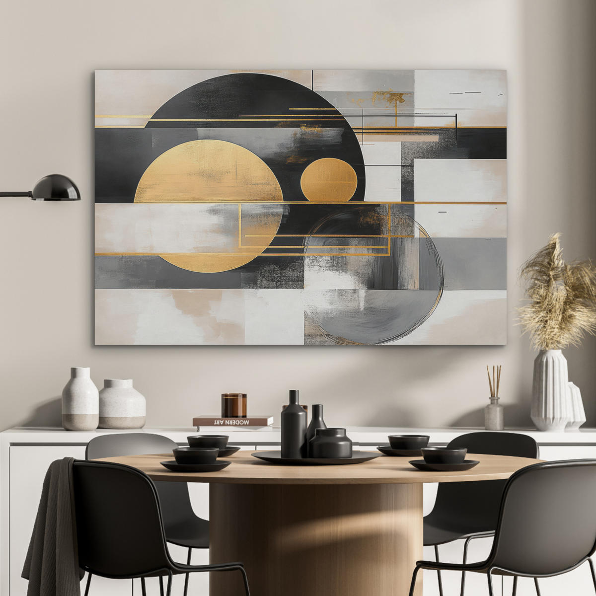 AKUSTIKPANEEL Abstrakt - Gold - Silber - Formen - Ästhetisch - Modern 100x70 cm - Goldfarben, Textil (100/0.9/70cm) - MuchoWow