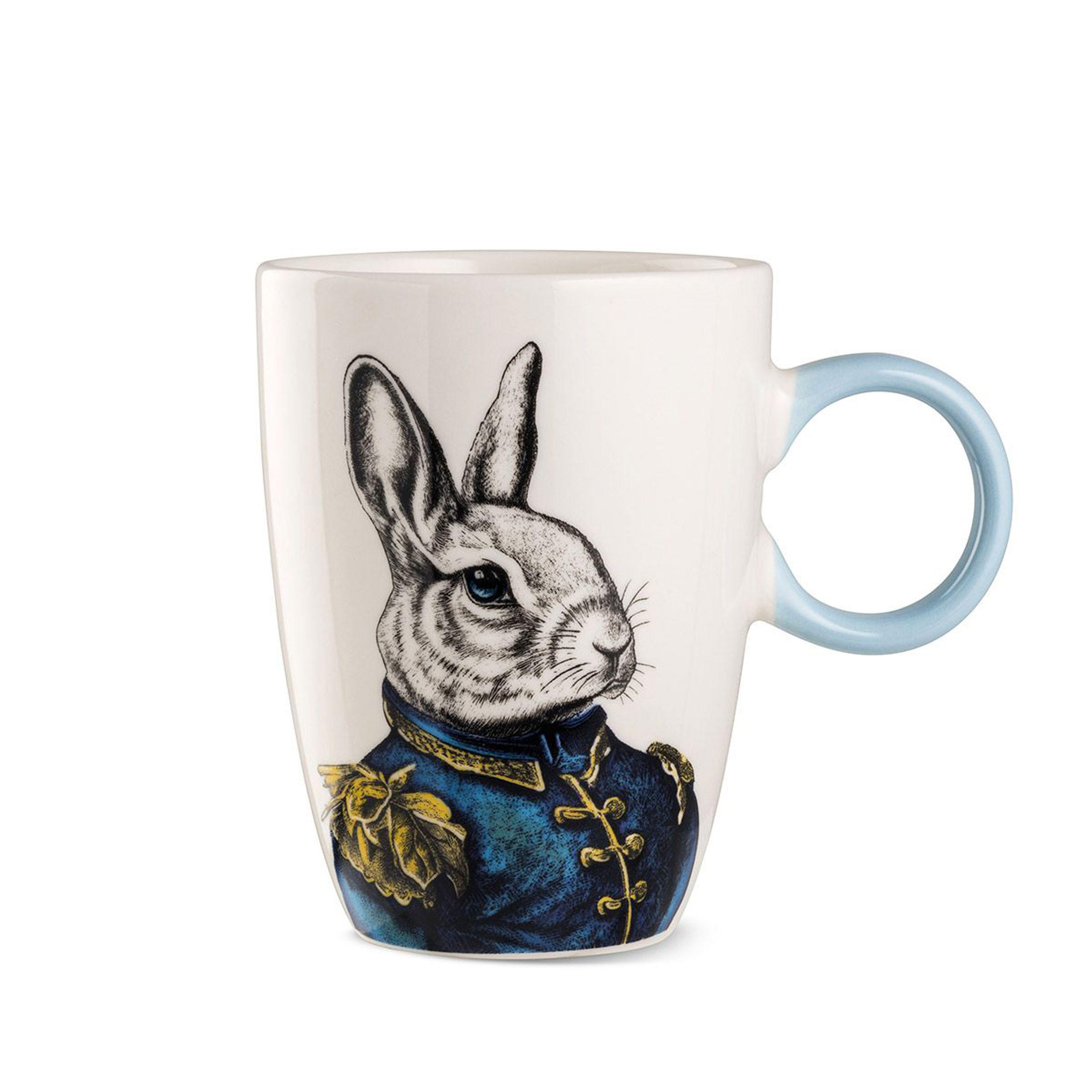 KAFFEETASSE Human Essence Hasenmotiv, Porzellan, Ø 9 cm - Multicolor, Keramik (0.4L) - Gilde