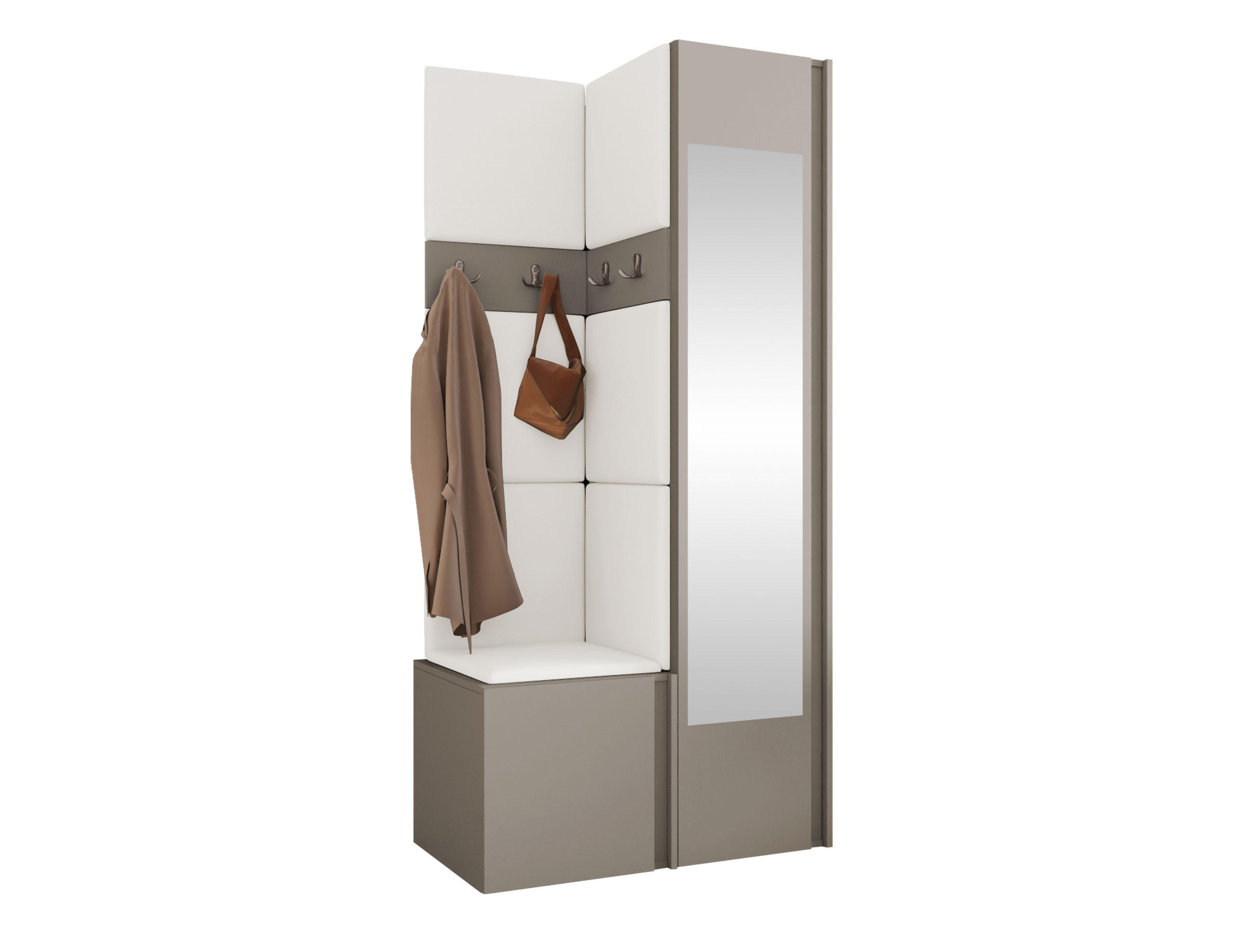 GARDEROBEN-SET Orion XXV - Kaschmir/Weiß, Holzwerkstoff/Kunststoff (82/186/46cm) - MIRJAN24
