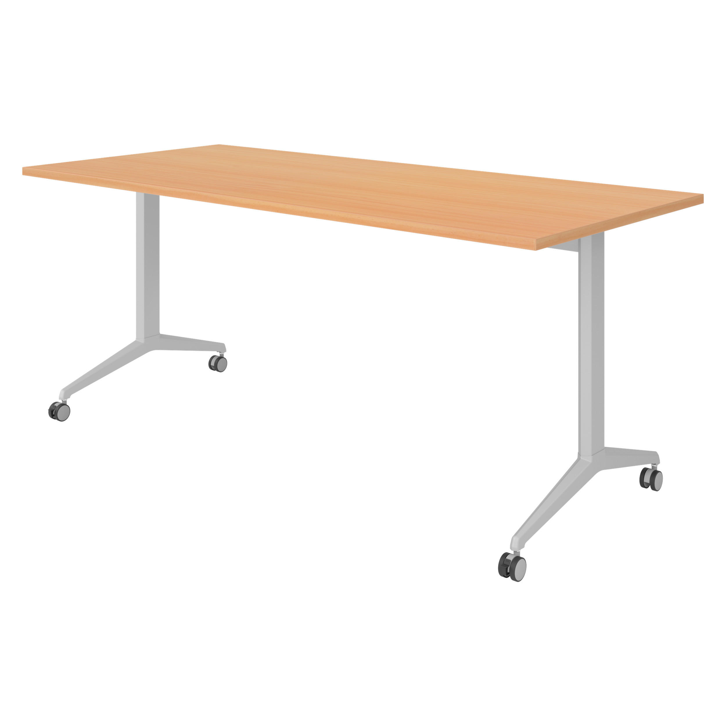 bümö Seminartisch Buche, Silber 180x75x80 cm