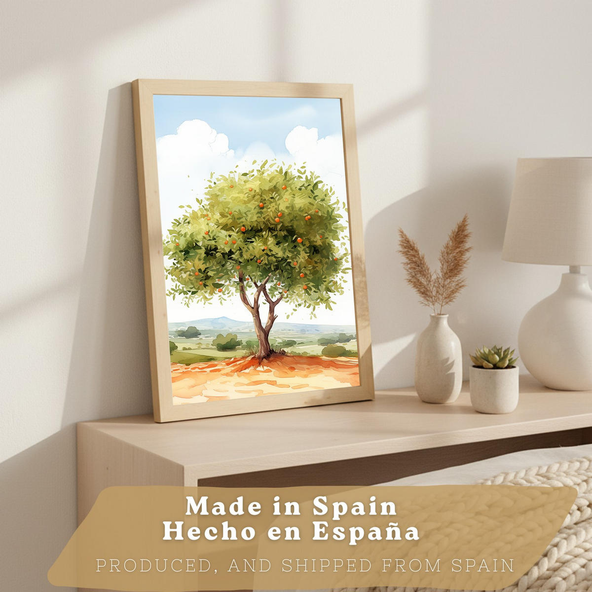 PLAKAT Sada 3 Pole A3 Lehký dřevěný rám - béžová, papír (29.7/1/42cm) - Nacnic