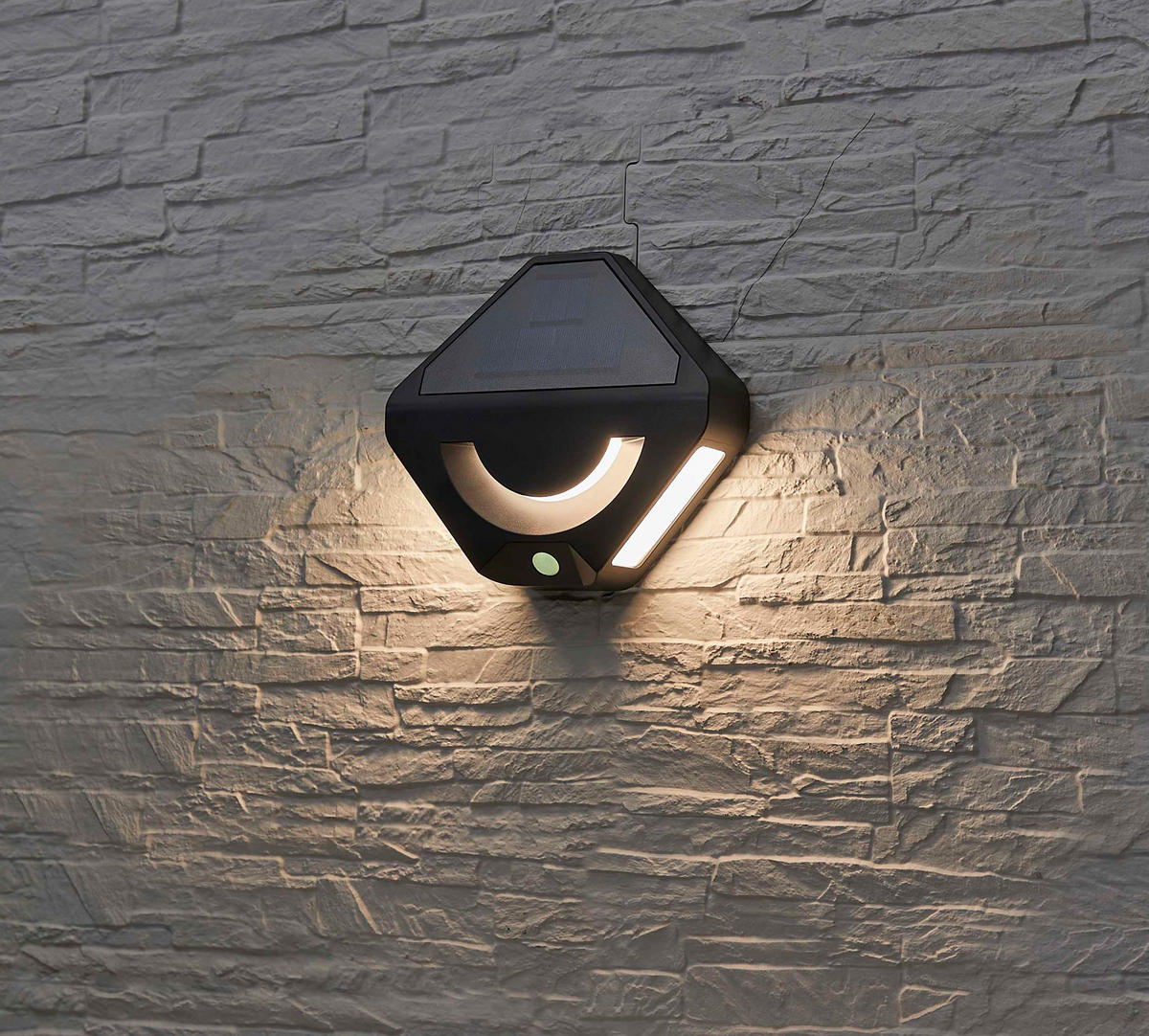 LED-WANDLEUCHTE Solar Außenbereich Dämmerungssensor 45 Auslösungen Nachtlicht - Schwarz, Kunststoff (22/22/5.2cm) - Northpoint