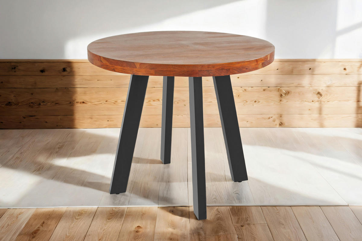 ESSTISCH SOPHIA - Schwarz/Braun, Holz/Metall (140/140/78cm) - SAM