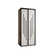 SCHWEBETÜRENSCHRANK 235,2/110/45 2-türig - Schwarz/Weiß, Holz/Metall (110/235/45cm) - Abiks Möbel