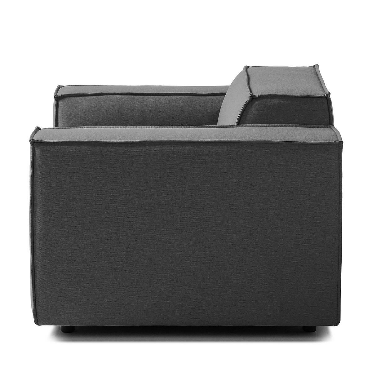 SESSEL - Anthrazit/Schwarz, Kunststoff/Textil (120/70/96cm) - home24