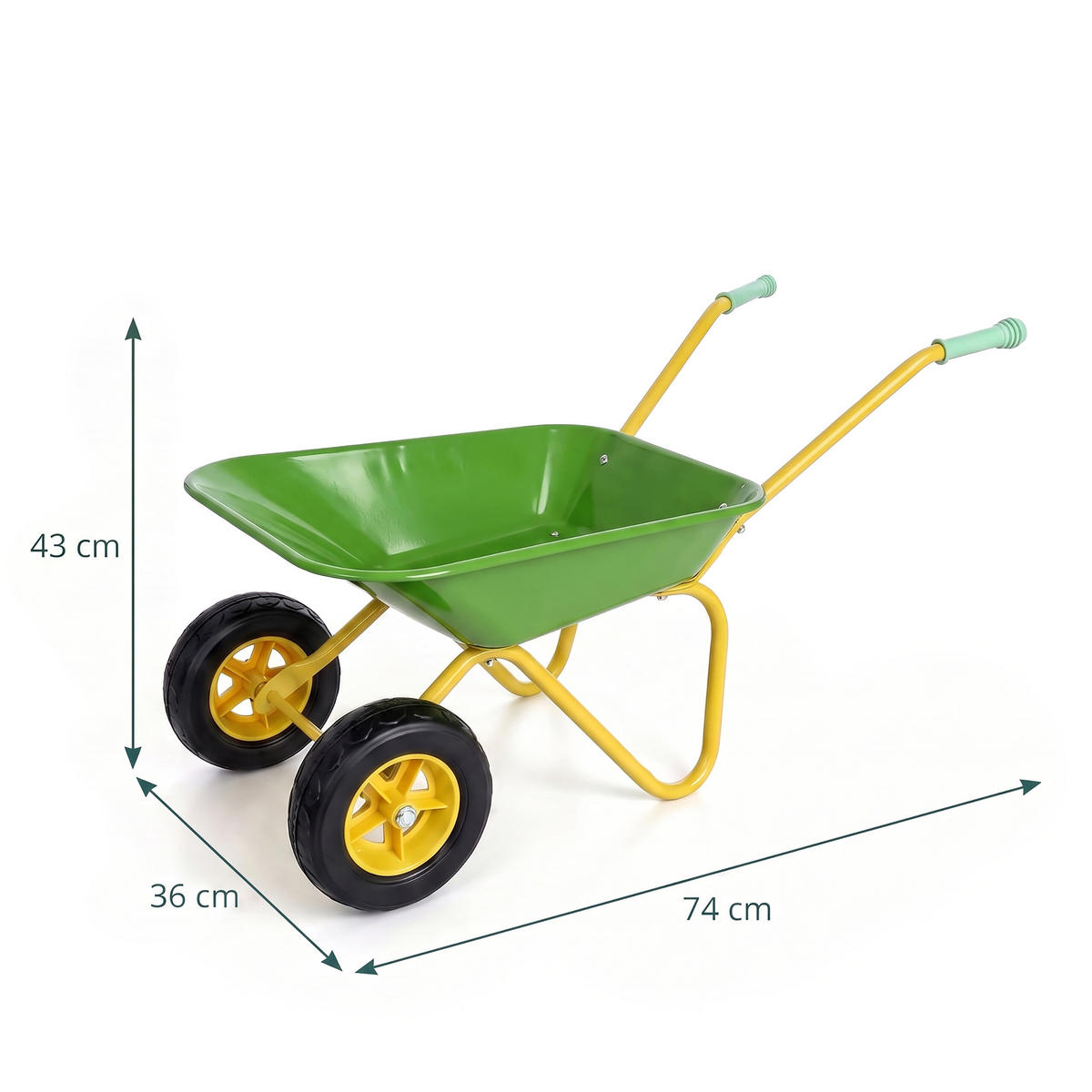 KOLEČKO Světle zelené pro děti 2 kola - zelená barva, kov/plast (74/43/36cm) - Relaxdays