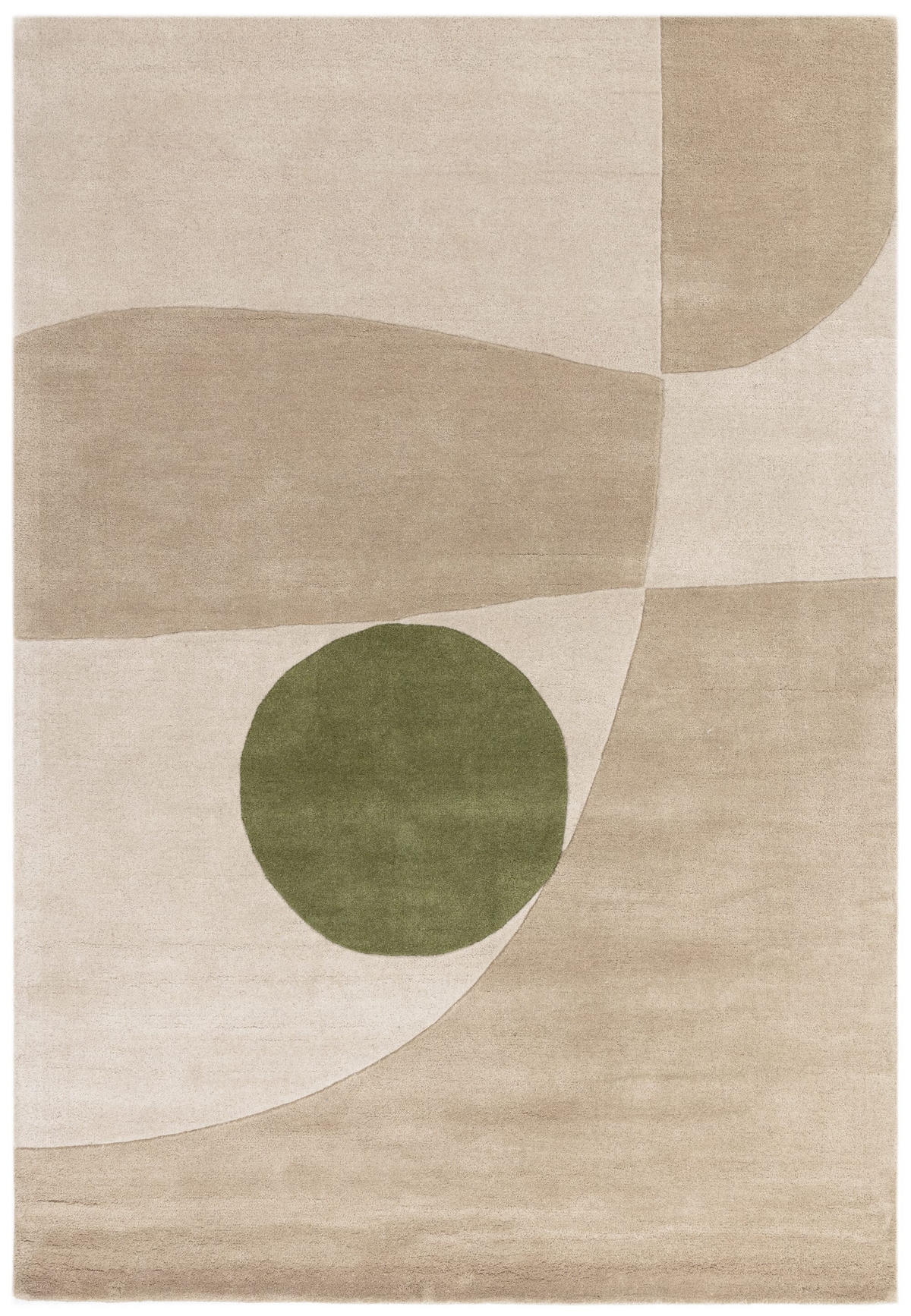 TEPPICH Schurwolle handgetuftet geometrisch schalldämpfend Erdtöne ELAN-Maas, Beige 120x170 cm - Beige, Textil (120/170cm) - KADIMA DESIGN