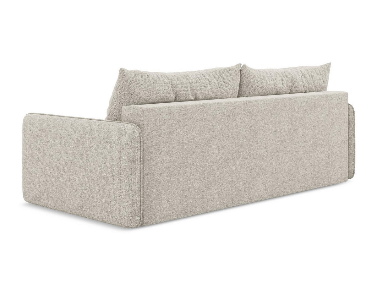 3-SITZER SOFA mit Schlaffunktion Chenille Stoff Grau - Silberfarben/Schwarz, Kunststoff/Textil (216/86/105cm) - Makamii
