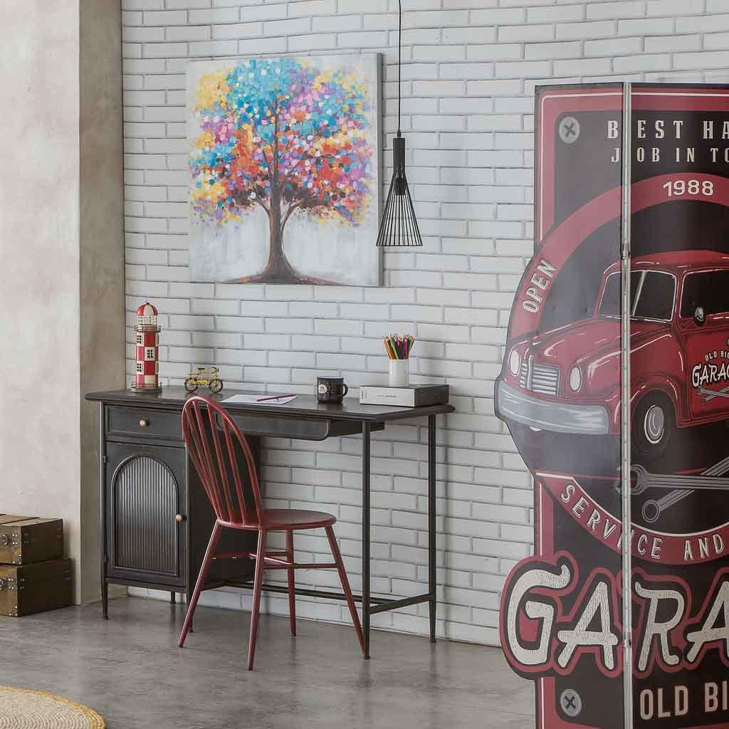 SCHREIBTISCH aus Metall 120x50x80 cm - Schwarz, Metall (50/120/80cm) - Wanderlust