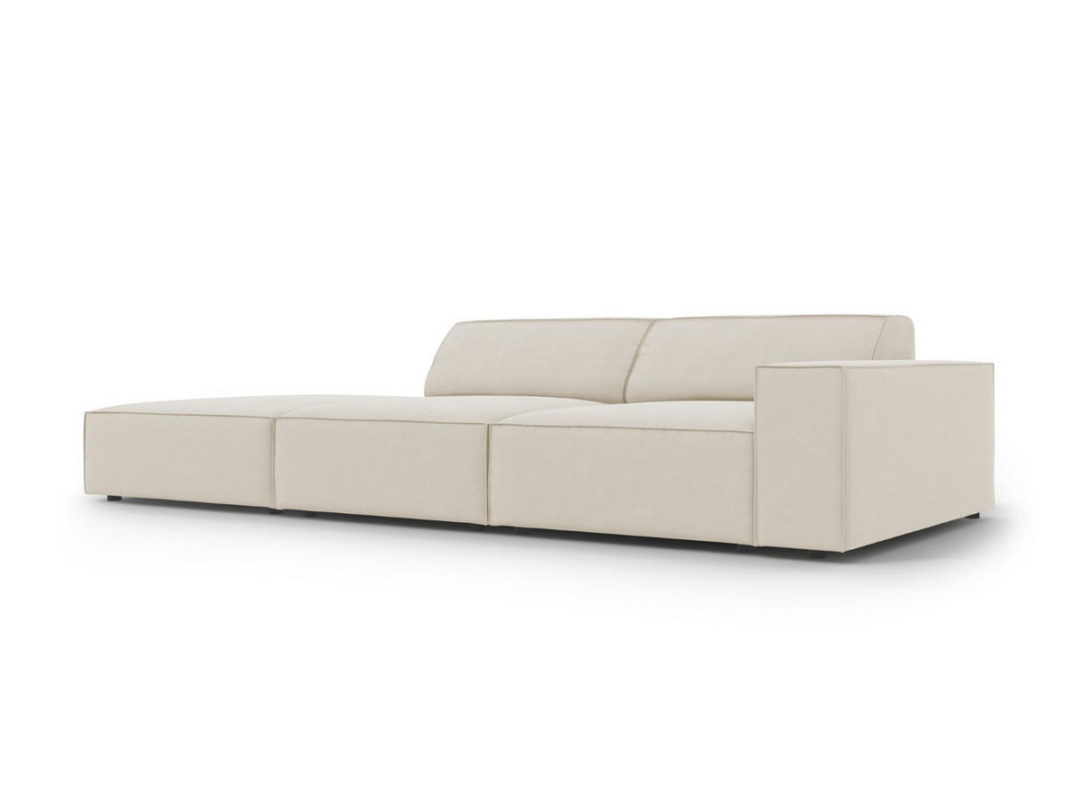LINKES-SOFA Jodie aus Samt dunkelbeige 3 Sitzplätze - Mokka, Textil (262/70/102cm) - Micadoni