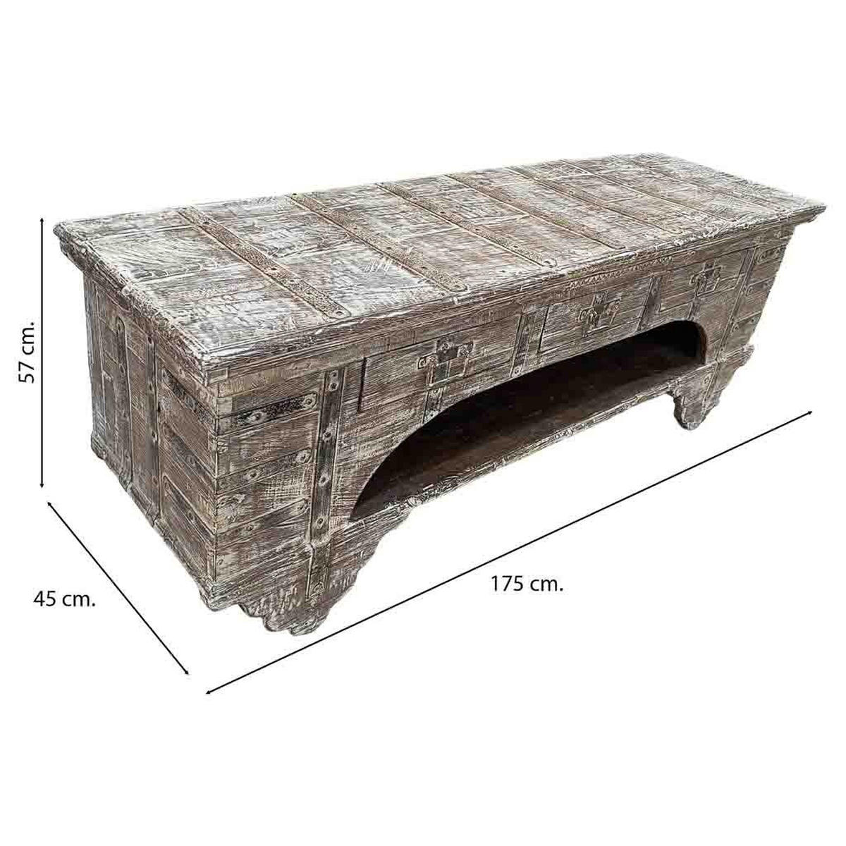 TV-LOWBOARD aus Holz, 175x45x57cm - Braun, Holz (175/57/45cm) - Wanderlust