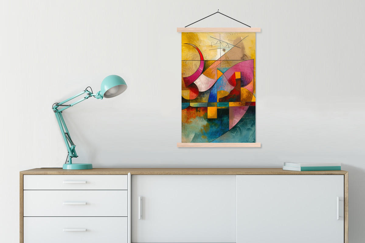 POSTER Kunst - Abstrakt - Modern 60x90 cm - Gelb, Textil (60/90/0.15cm) - MuchoWow
