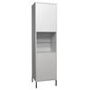 VITRINE Erna 51x45x197 Kreidegrau matt Lack - Hellgrau, Holzwerkstoff (51/197/45cm) - 58aufmkessel