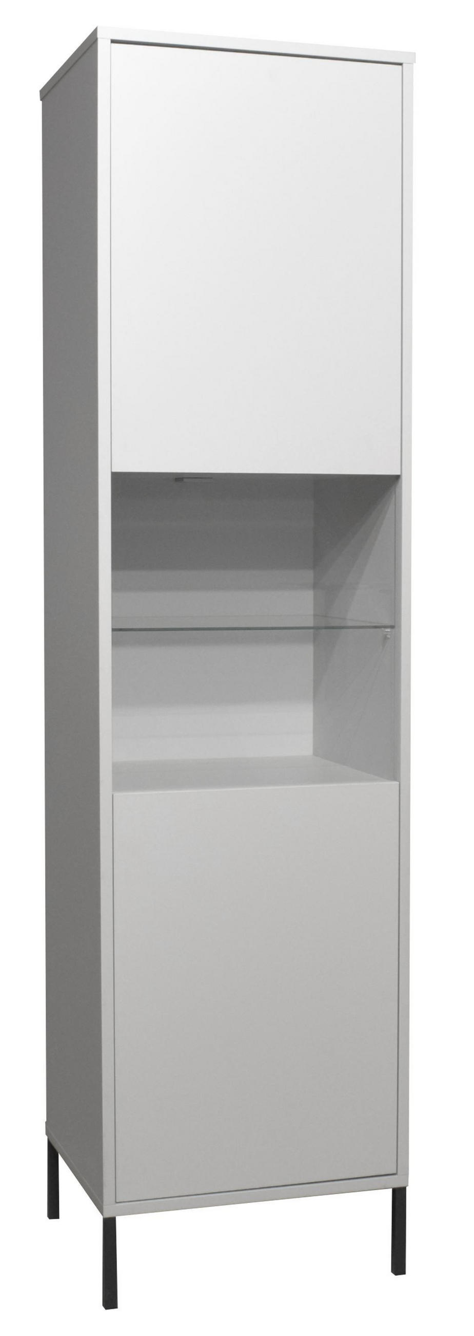 VITRINE Erna 51x45x197 Kreidegrau matt Lack - Hellgrau, Holzwerkstoff (51/197/45cm) - 58aufmkessel