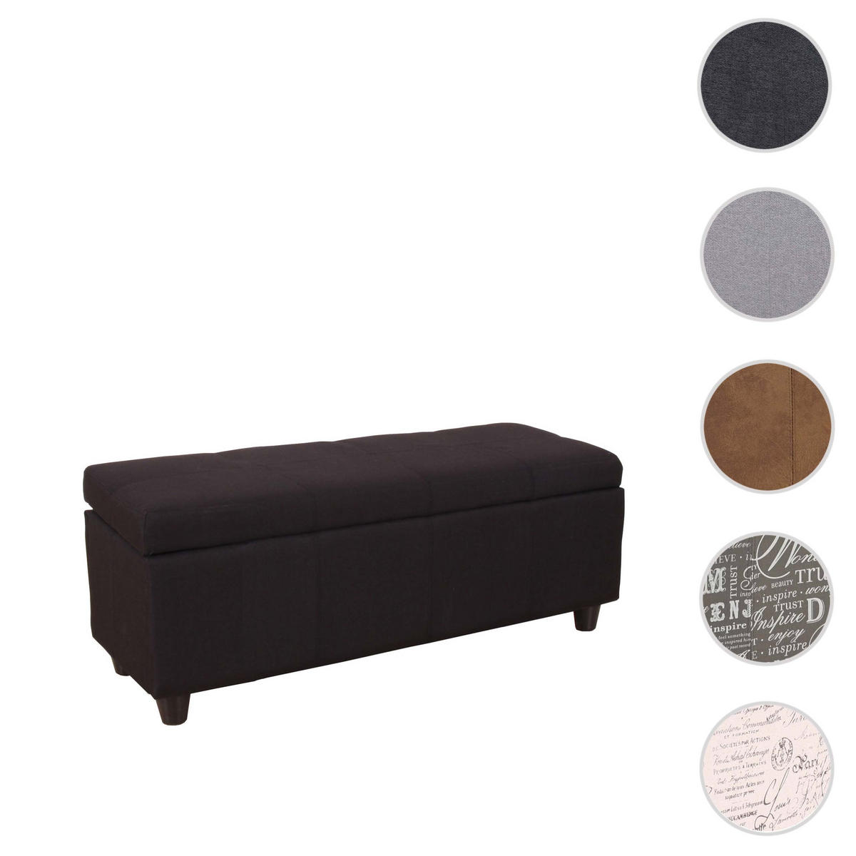 AUFBEWAHRUNGS-TRUHE Schwarz - Schwarz, Textil (114/45/45cm) - MCW