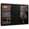 SCHWEBETÜRENSCHRANK 200/250/62 3-türig - Schwarz, Holz/Kunststoff (250/200/62cm) - Abiks Möbel