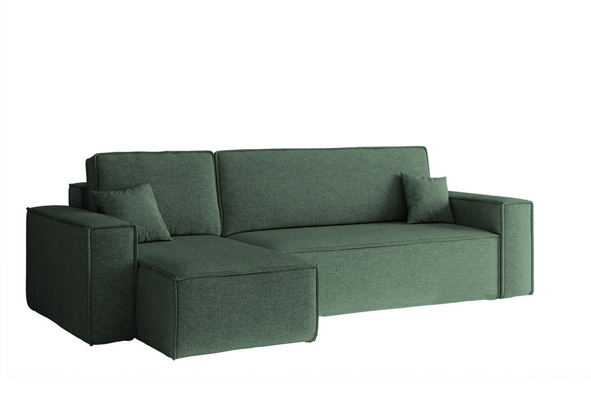 ECKSOFA, Best L-Form, Stoff Neve, Olive, Links - Olivgrün, Holz (142/244cm) - Kaiser Möbel
