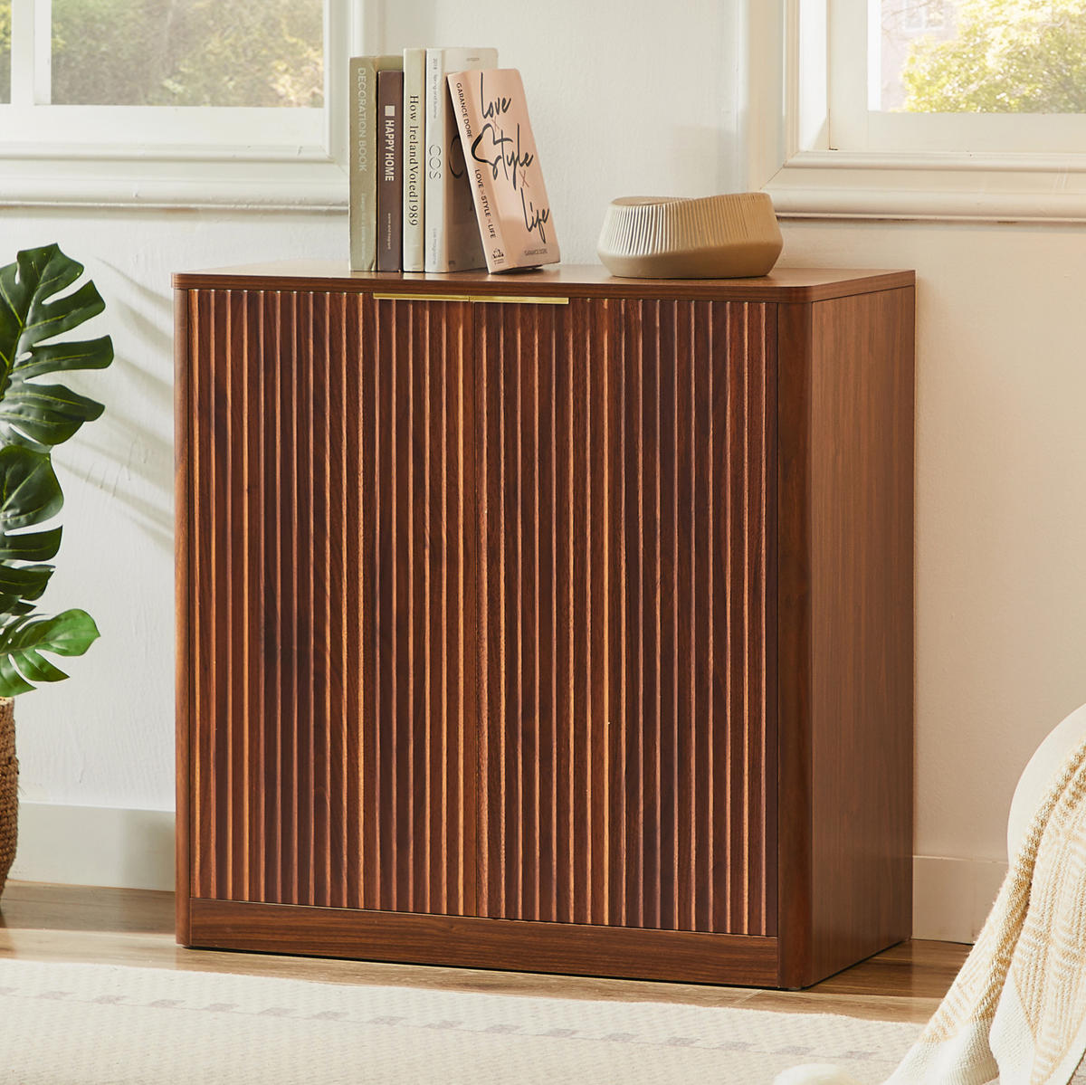 SIDEBOARD 80/40/80 cm Braun aus Spanplatte mit Stauraum - Braun, Holzwerkstoff (40/80/80cm) - OKWISH