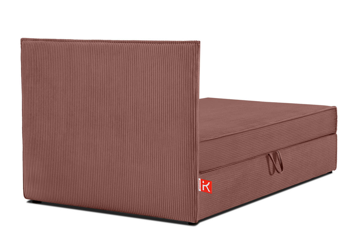 BOXSPRINGBETT ROTI Einzelbett, rosa - Schwarz/Rosa, Holz/Holzwerkstoff (100/200cm) - KONSIMO®