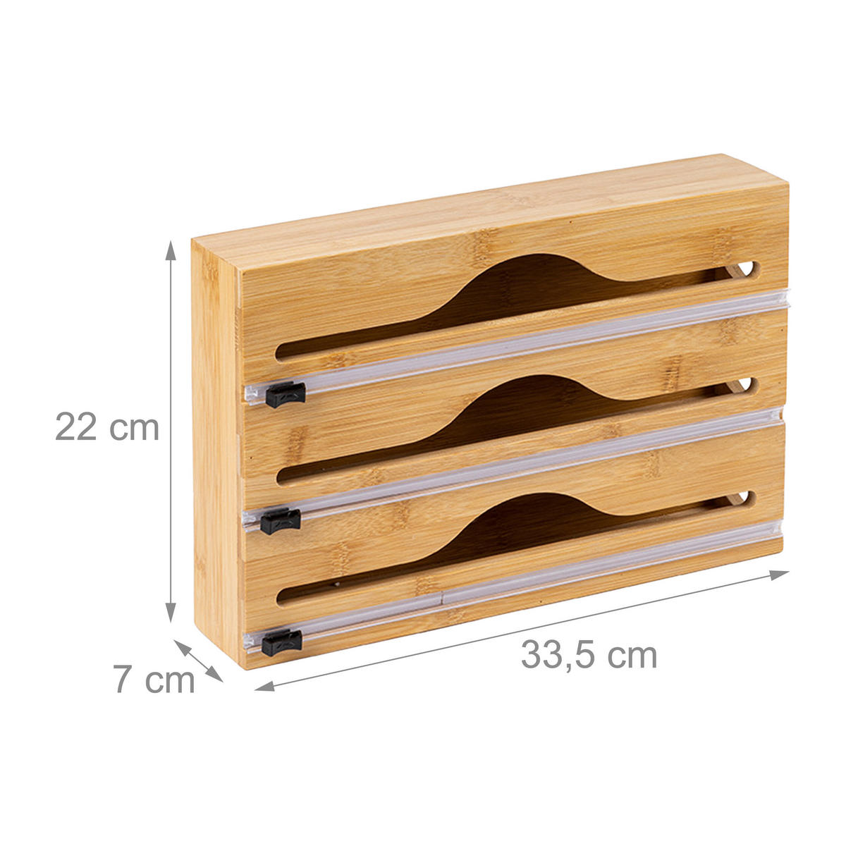 FOLIENSPENDER - Hellbraun, Holz/Kunststoff (33.5/22/7cm) - Relaxdays