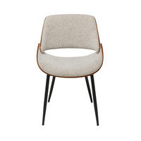 STUHL aus Nussbaum und Stoff L56 cm - MANNIX - Grau, Metall (54/78/61cm) - Signature