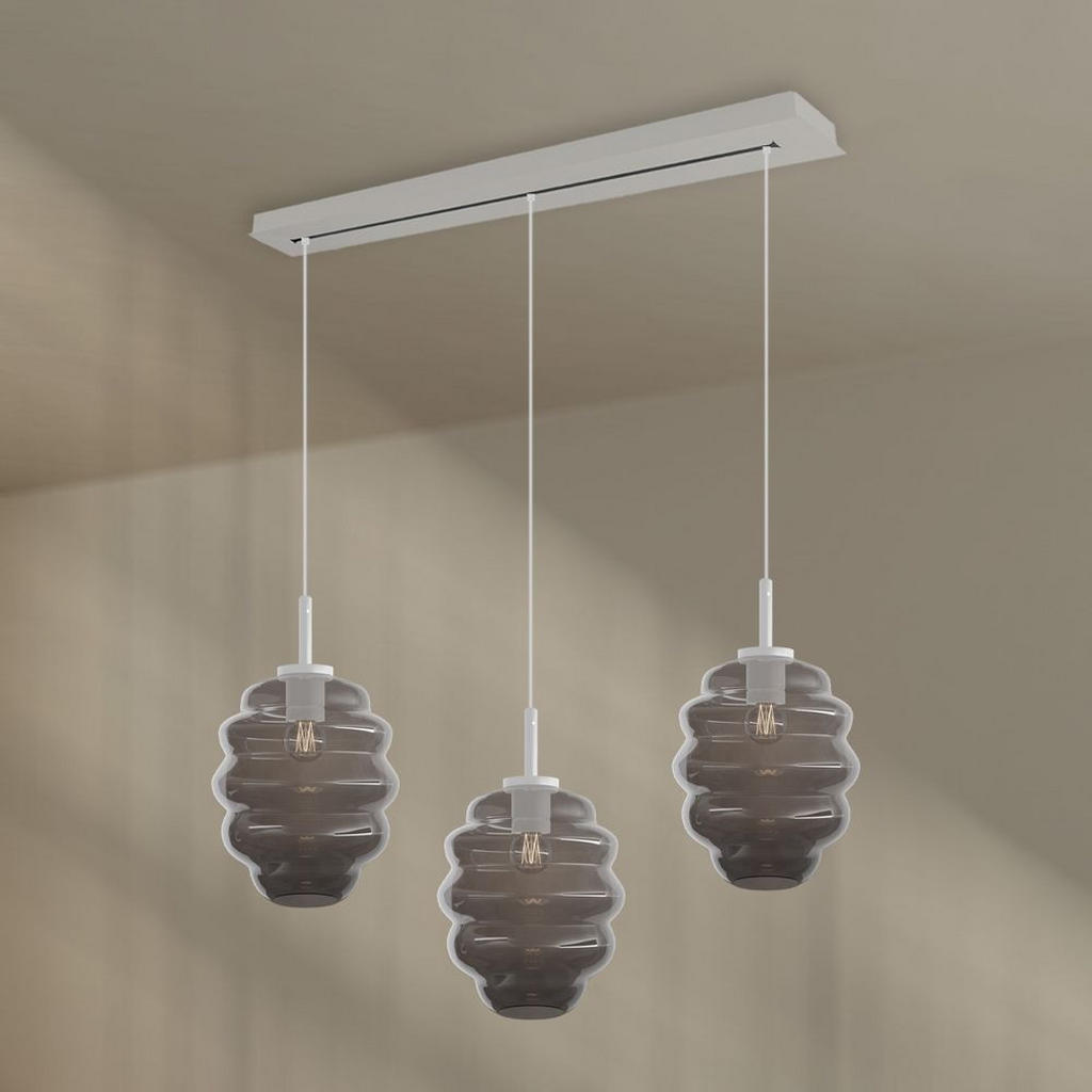 Thumbnail - s.luce Hängeleuchte, Anthrazit, Weiß, Glas, Oval, 25x28x25 cm, Lampen & Leuchten, Innenbeleuchtung, Hängelampen, Pendell...