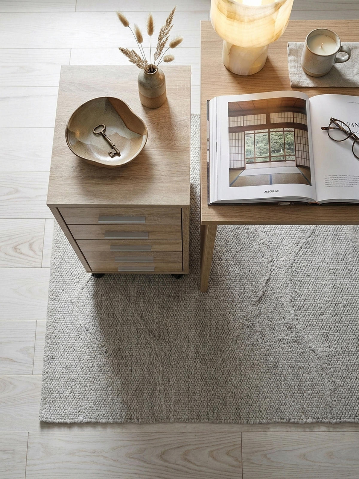 SCHUBLADENSCHRANK Holz 5 Schubladen Mit Rollen ITTER, Beige 33x38x63 cm - Beige/Schwarz, Holz/Kunststoff (33/63/38cm) - KADIMA DESIGN