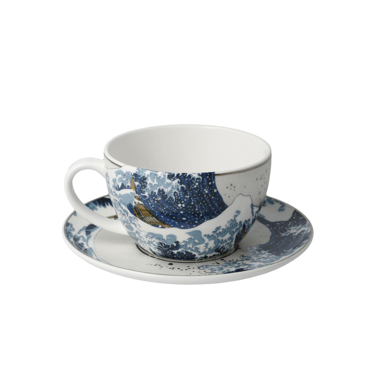 TEETASSE Katsushika Hokusai - Die Welle, Fine Bone China, Bunt, 250 ml - Multicolor, Keramik (0.25L) - Goebel