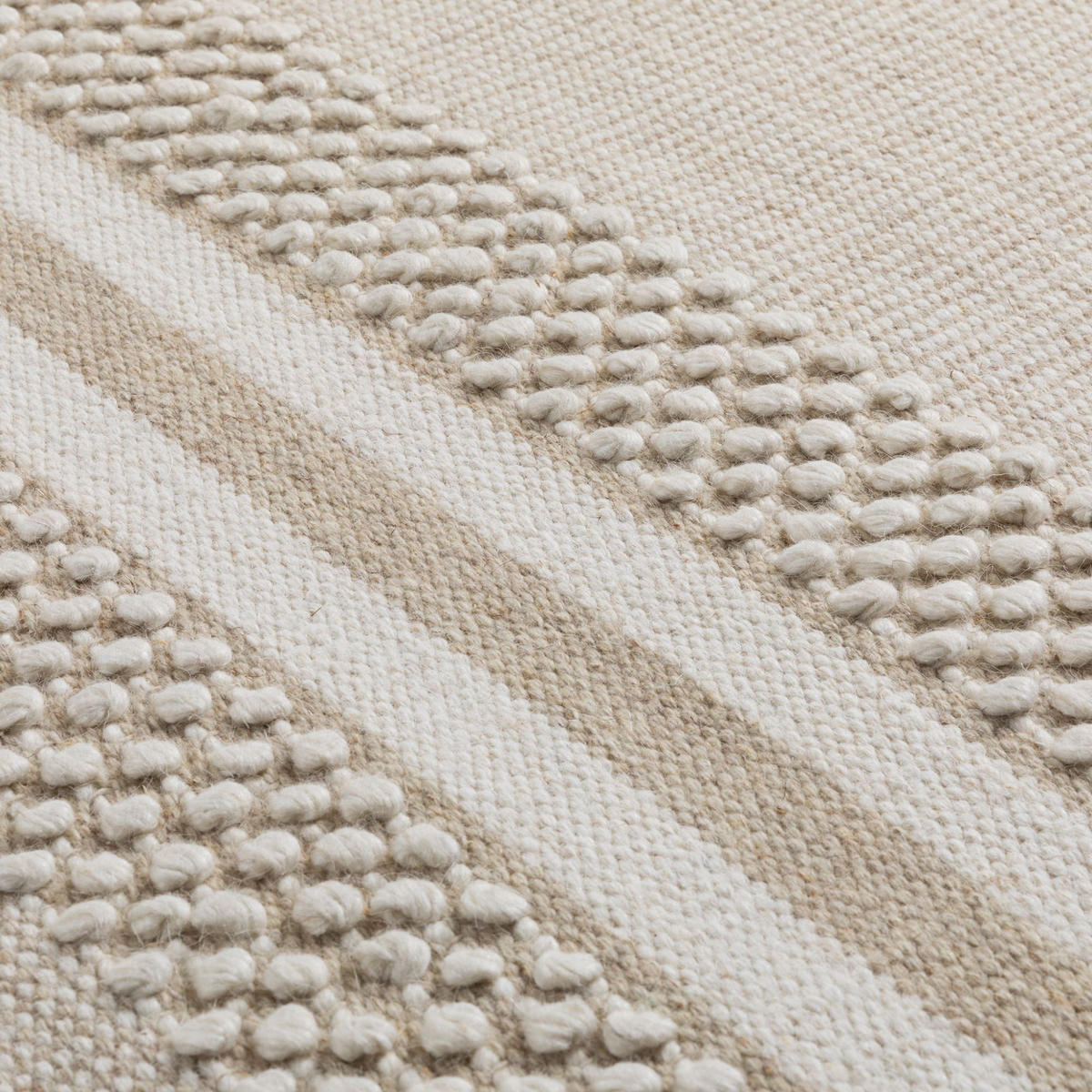 HANDWEBTEPPICH 200/250 cm Habo breite Streifen - Beige, Naturmaterialien (200/250cm) - Steffensmeier