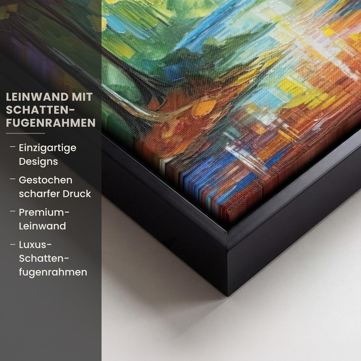 LEINWAND Bilder mit Rahmen - Landschaft - Wald - Farben - Natur - 20x30 - Multicolor, Textil (20/30cm) - MuchoWow