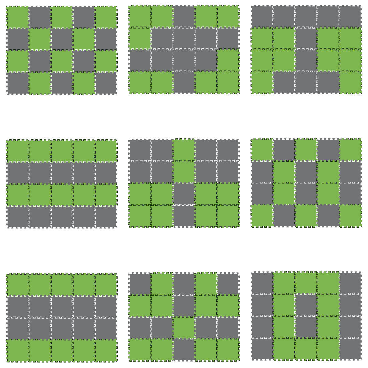 SPIELMATTE ab Null - 180/90/1 cm Puzzlematte Grau - Multicolor, Kunststoff (30/30cm) - Littletom