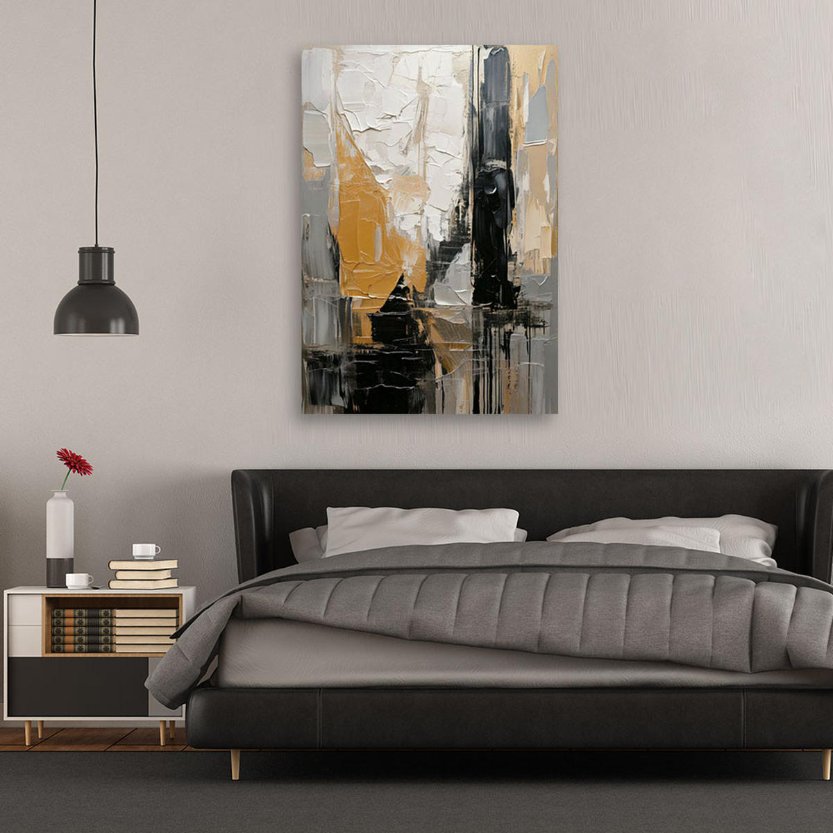 LEINWANDBILD Abstraktion 60x90cm - Grau, Textil (60/90cm) - Feeby