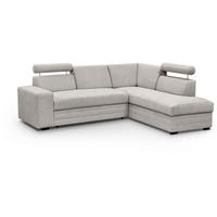 ECKSCHLAFSOFA Roma beige rechts - Beige/Schwarz, Textil (250/205cm) - Beautysofa