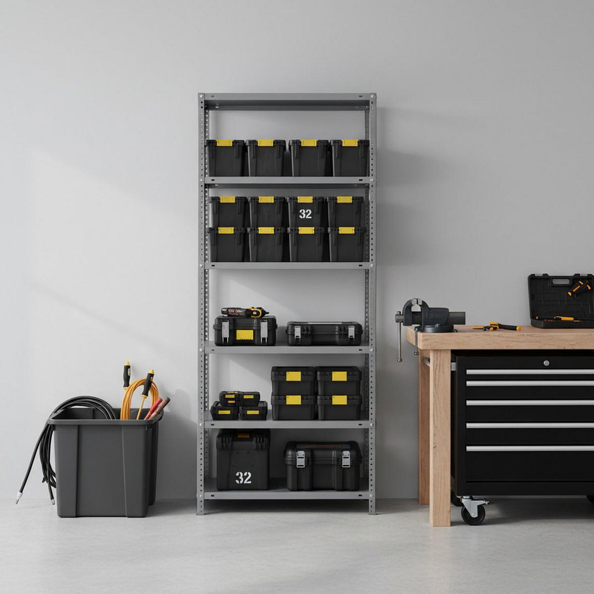 SCHRAUBREGAL PANDA TALL | HxBxT 200x100x30cm | 6 Fachböden | Fachlast 75kg | Verzinkt - Silberfarben, Metall (100/200/30cm) - PROREGAL