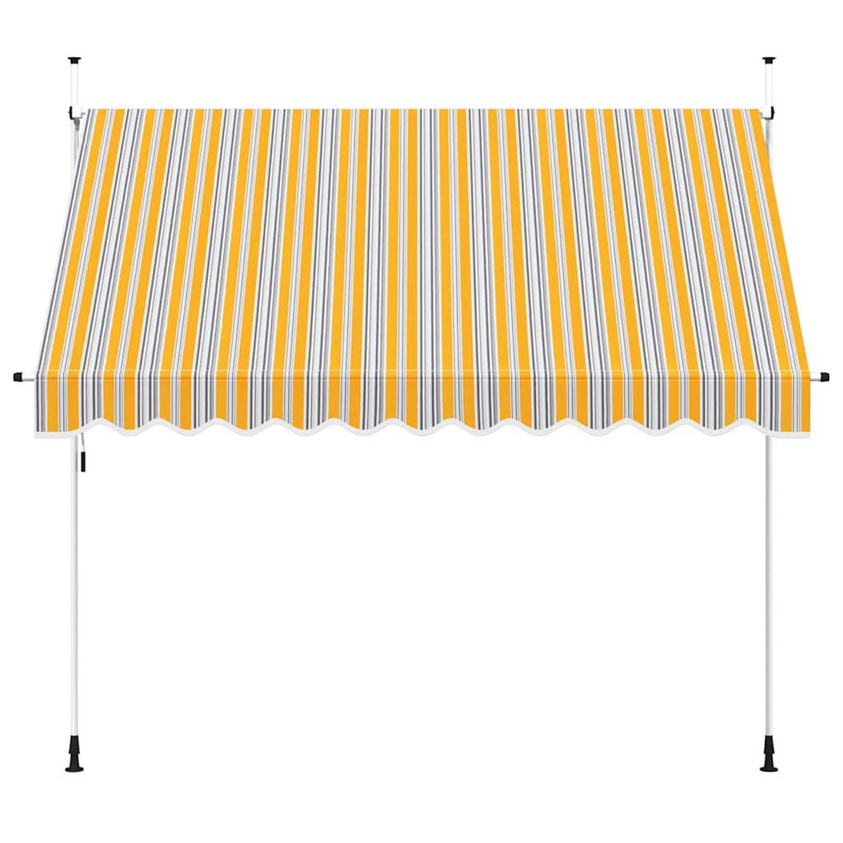EINZIEHBARE Markise Handbetrieben 300 cm Gelb/Blau Gestreift - Multicolor, Textil (30/1/3cm) - furnicato
