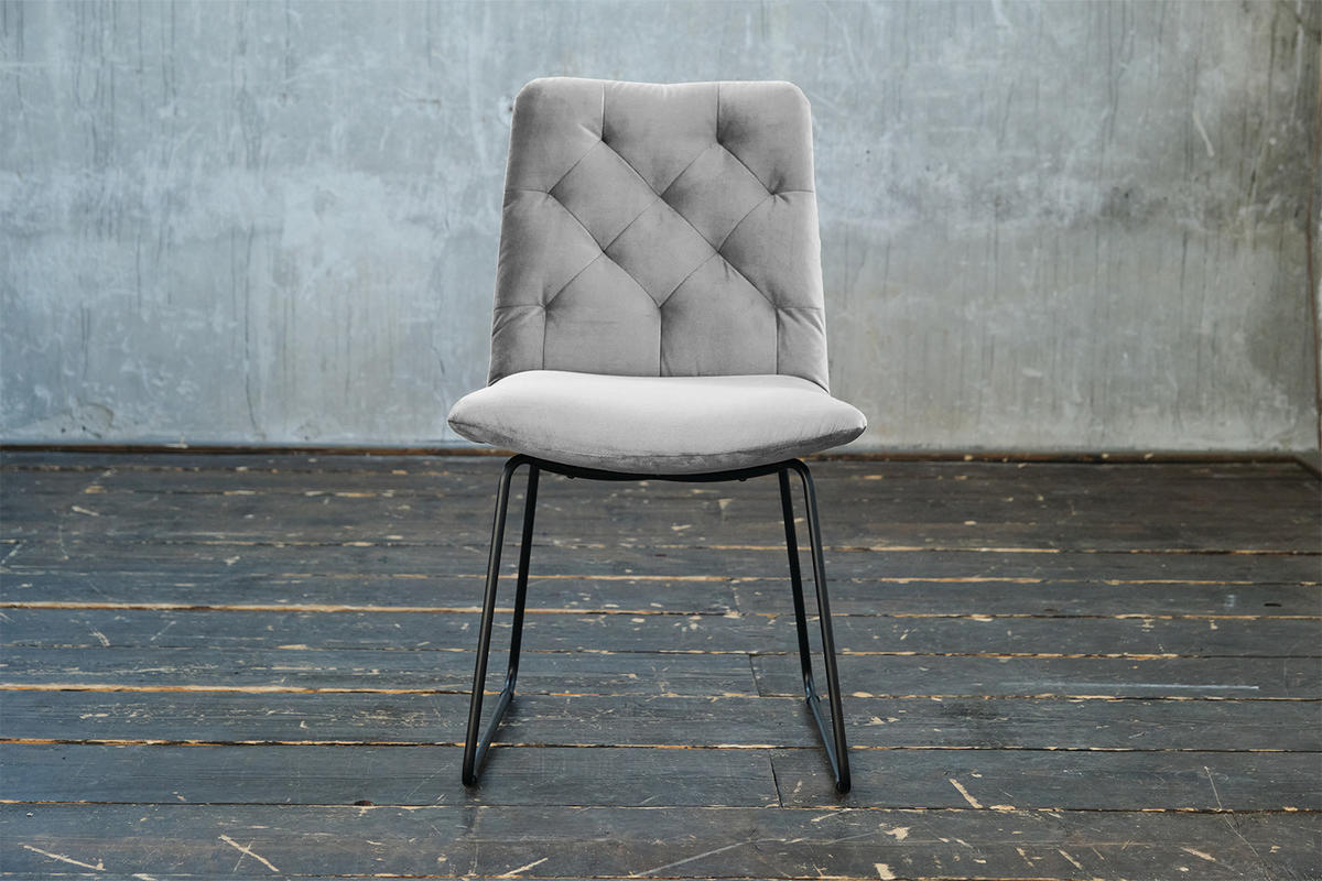 STUHL NEW CHARME Silber Velvet - Silberfarben, Textil (52/87/66cm) - KAWOLA
