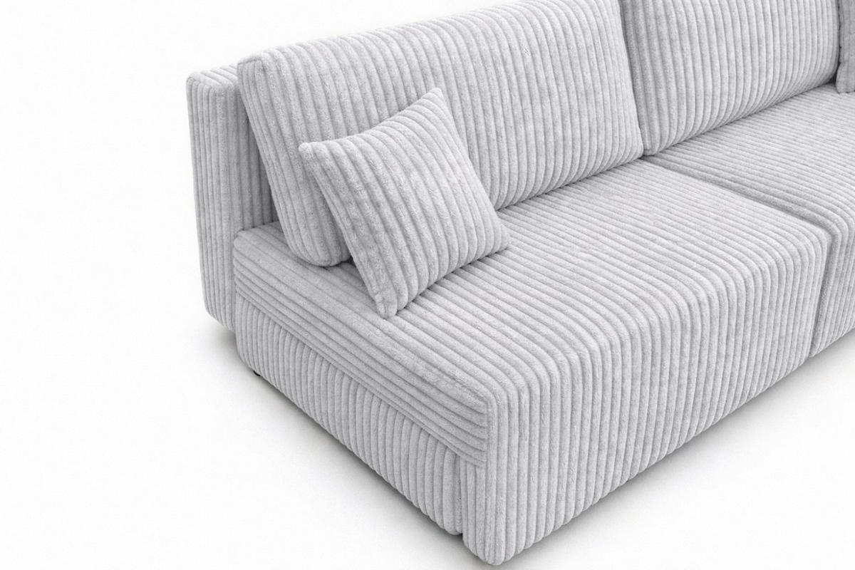 SOFA Mit Schlaffunktion Und Bettkasten, Cordstoff Tilia, Grau, BEST MINI - Grau, Holz (200/83/98cm) - Kaiser Möbel