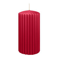 RILLEN KERZEN Altrot 150 x Ø 80 mm, 4 Stück - Dunkelrot, Paraffin (8/15/15cm) - Wiedemann Kerzen
