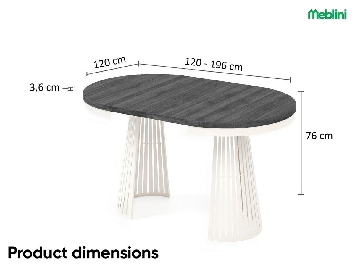 ESSTISCH Cone Bis - Kaschmir/Beige, Holzwerkstoff/Metall (120/120/76cm) - Meblini