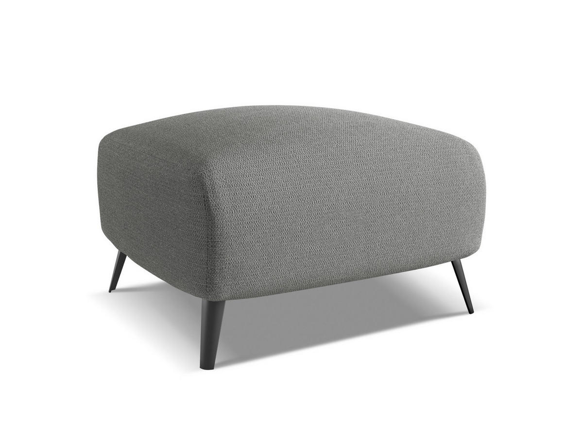 POUF Chenille Stoff Grau - Schieferfarben/Schwarz, Textil/Metall (65/44/65cm) - Makamii