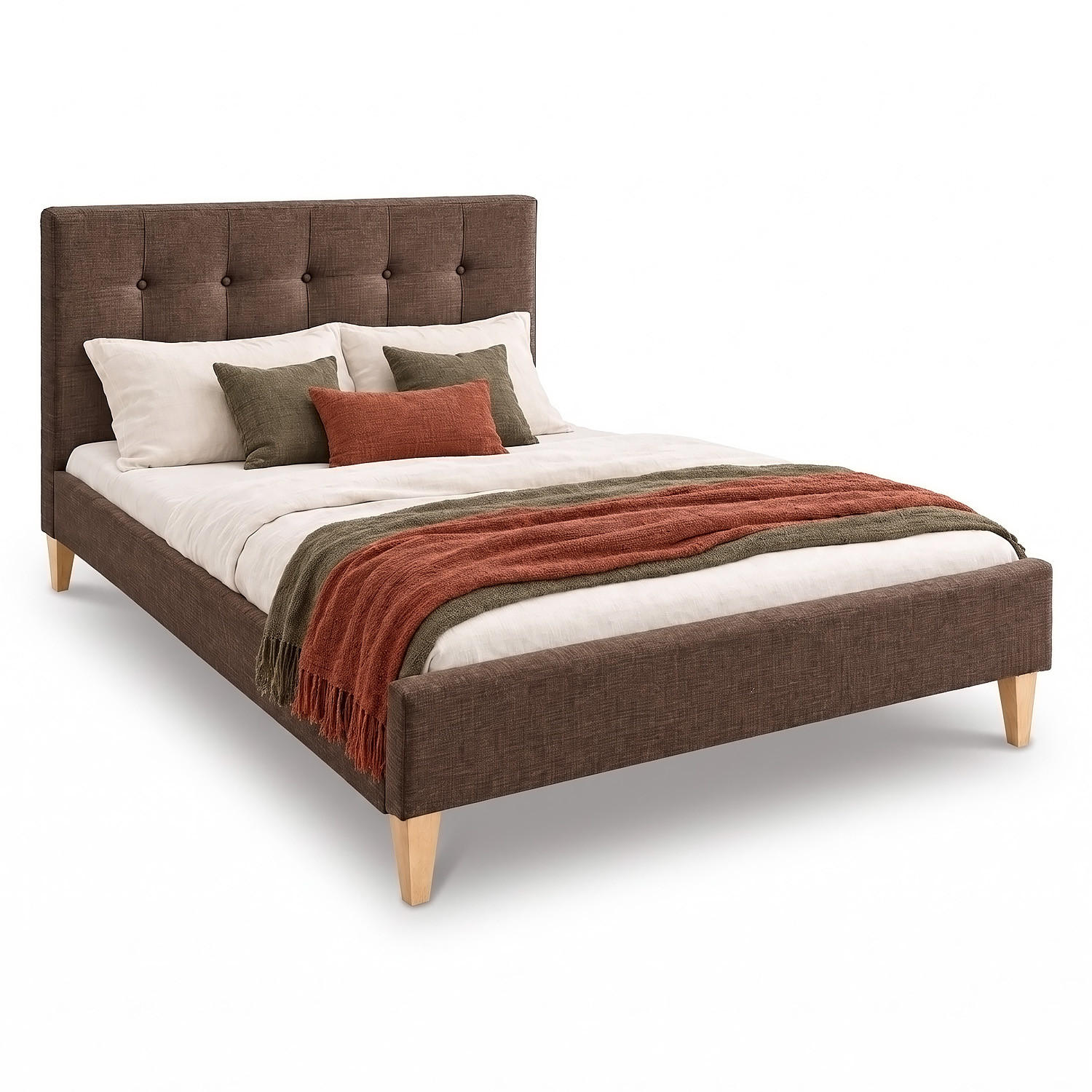 POLSTERBETT mit Lattenrost 180/200 cm in Braun - Braun, Textil (180/200cm) - Homestyle4u