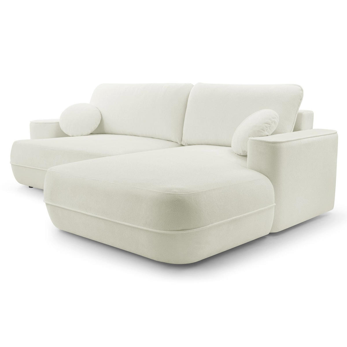 ECKSOFA Fuerro Weiß Strukturstoff - Schwarz/Weiß, Kunststoff/Textil (168/260cm) - Selsey
