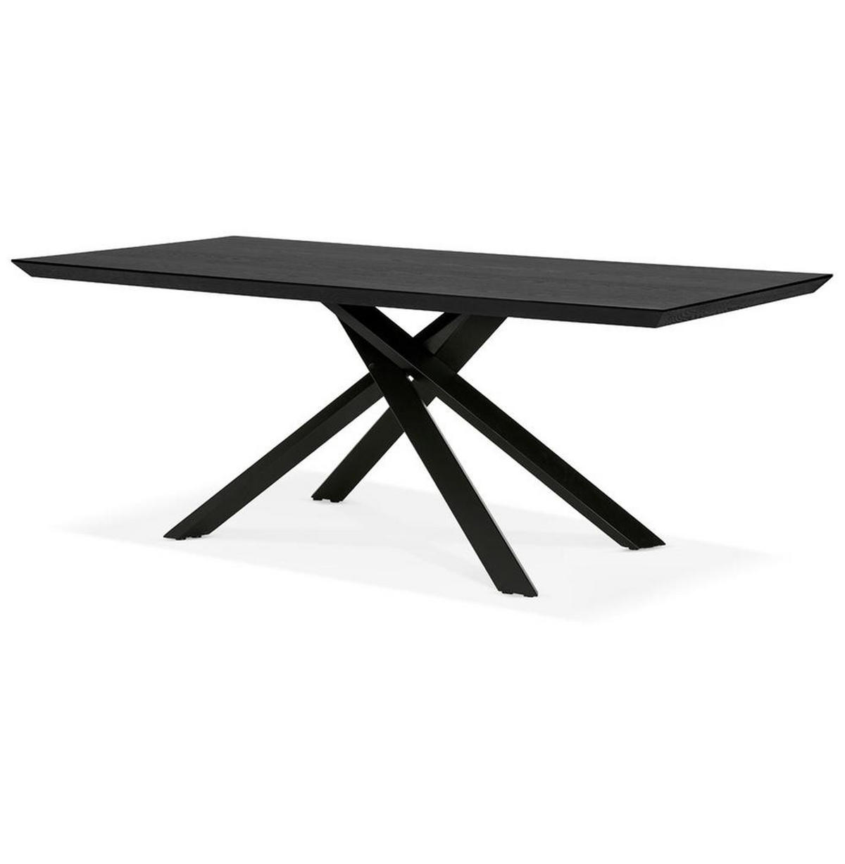 ESSTISCH Massivholz Metall X-Gestell Verschiedene Varianten NERIXO, Schwarz 200x100x75,5 cm - Schwarz, Holz/Metall (100/200/76cm) - KADIMA DESIGN
