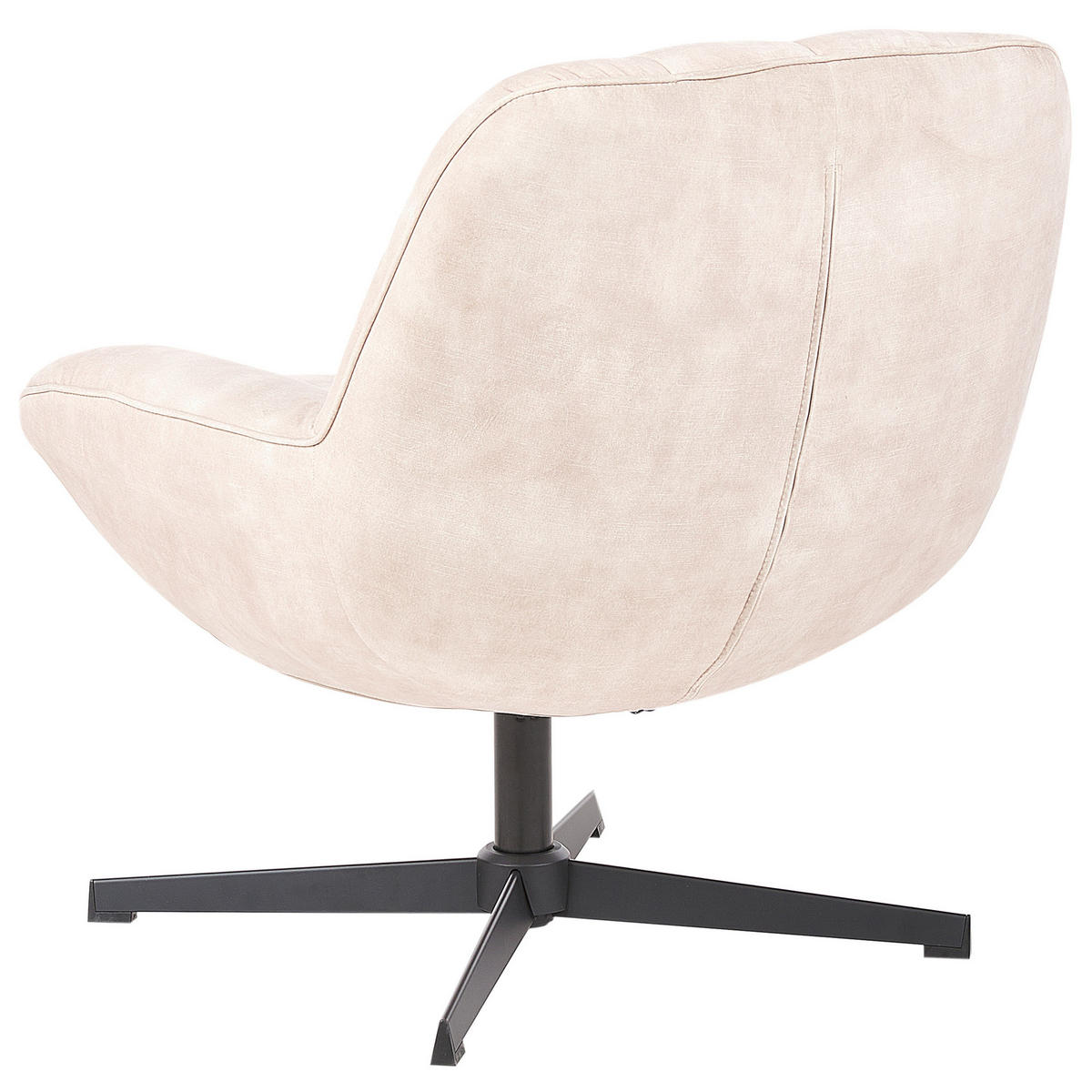 STUHL mit Fußhocker Beige Lia - Beige/Schwarz, Textil (71/79/80cm) - Beliani