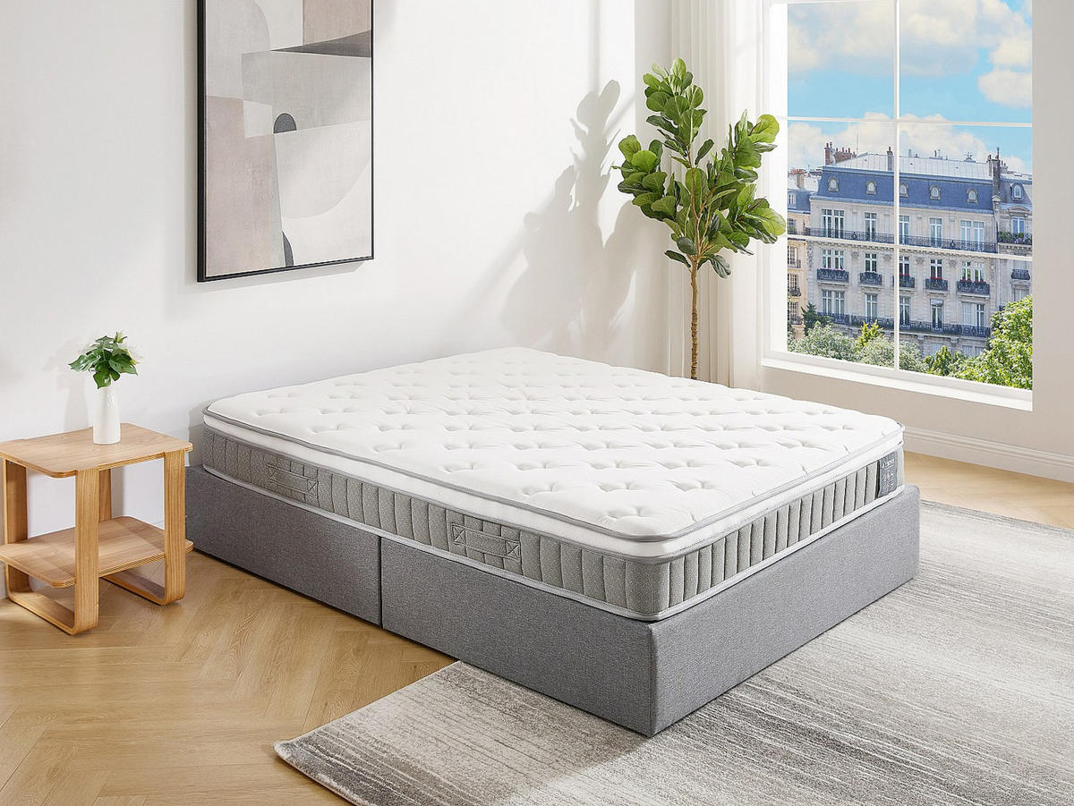 STANDARDMATRATZE - 2 Personen - stoff - weiß Vitogo - Weiß, Textil (160/200cm) - Vente-Unique