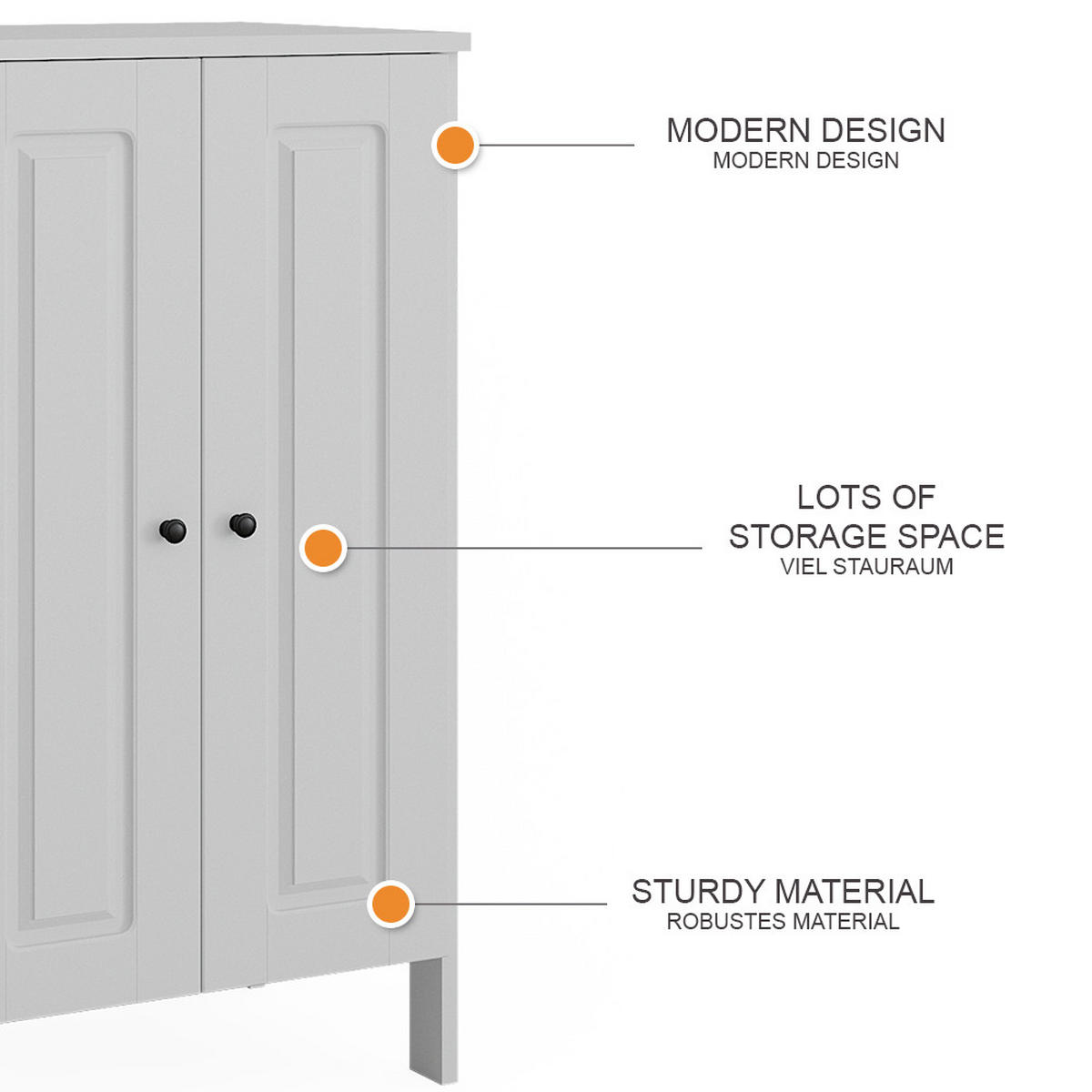 KINDERKLEIDERSCHRANK Ajaton Weiß 70 x 120.6 cm - Weiß, Holzwerkstoff (70/120.6/53.4cm) - VitaliSpa