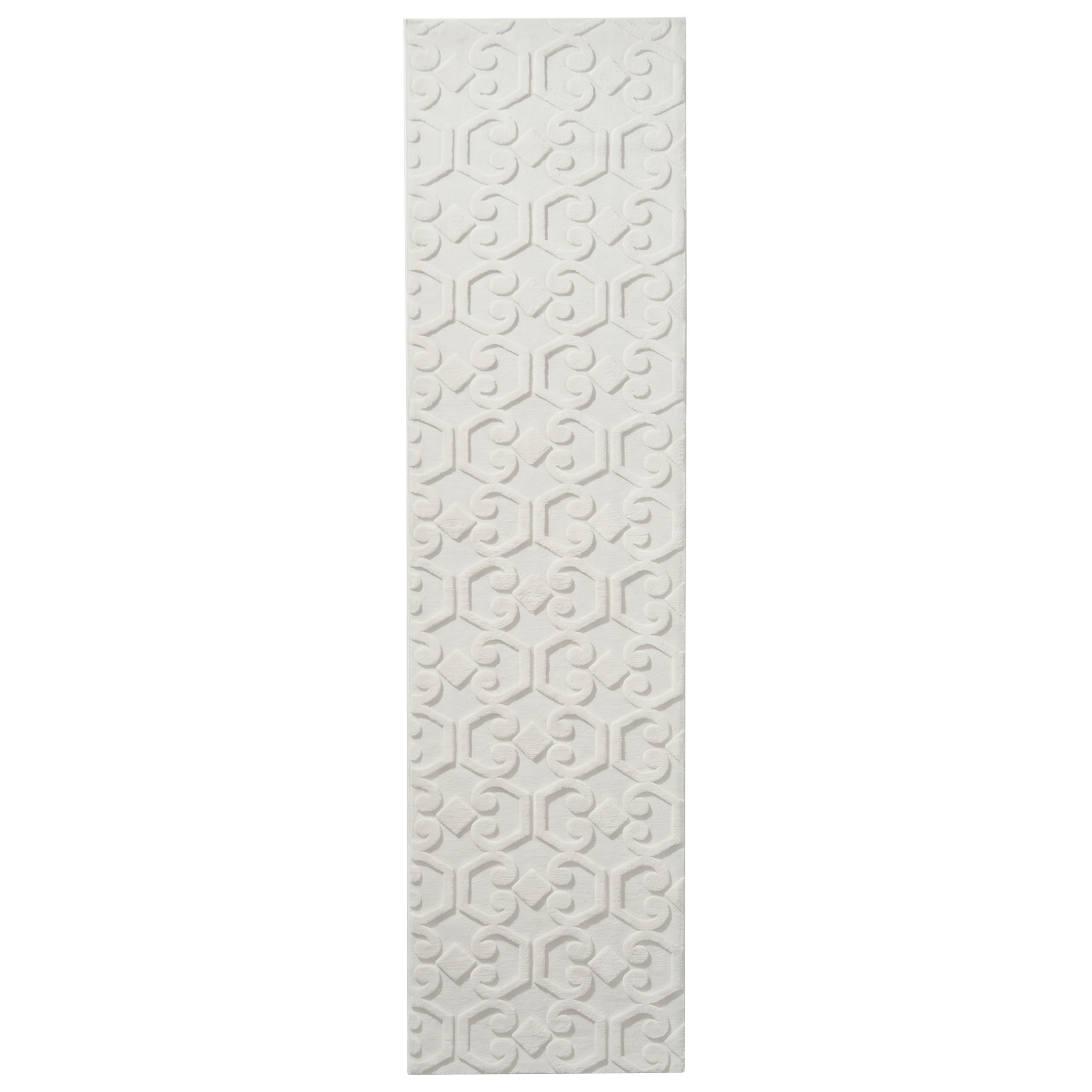 TEPPICH Cremeweiß 80/300 cm Gannett - Creme/Weiß, Textil (80/300cm) - Beliani