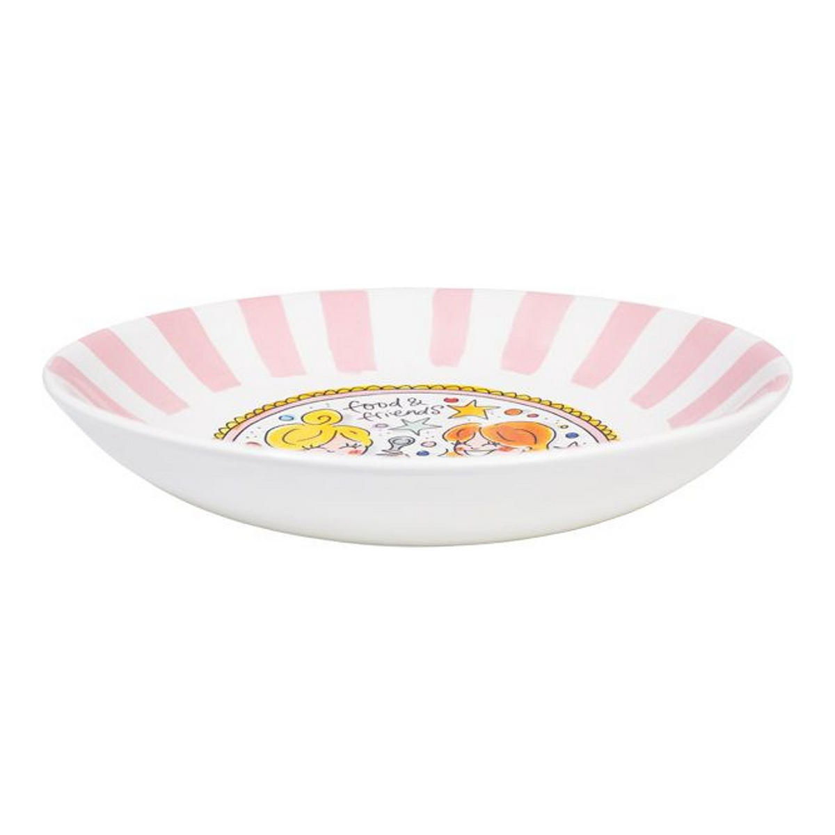 TIEFER TELLER Streifen Freunde in Bunt - 23cm - Multicolor, Keramik (24/24/4.3cm) - Blond Amsterdam