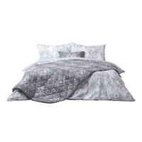 TAGESDECKE Toile-De-Jouy 200/200 cm - Grau, Textil (200/200cm) - Homescapes